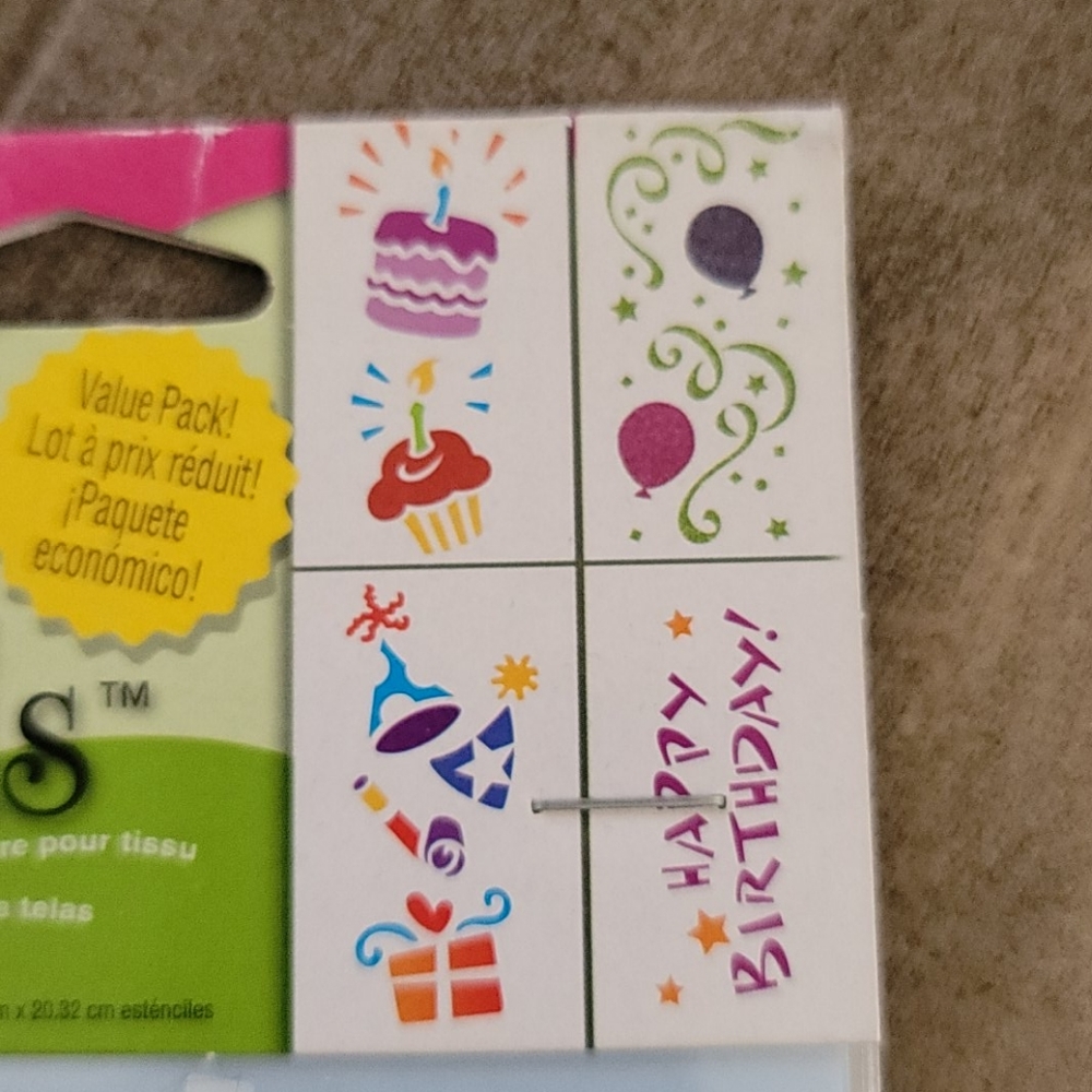 💕 Birthday/celebration sticky fabric stencils
